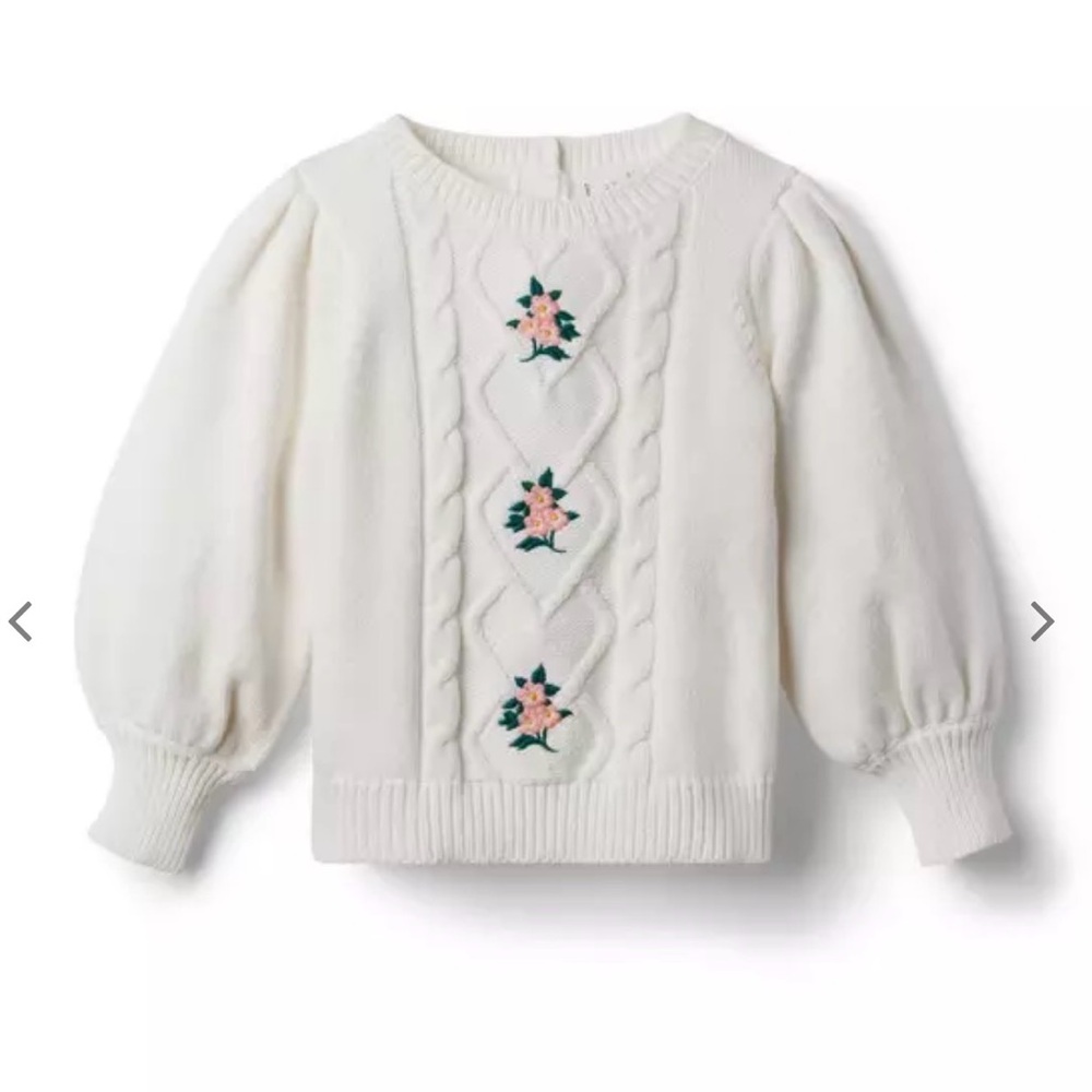 Janie & Jack Embroidered Cable Knit Sweater Size 12 NWT